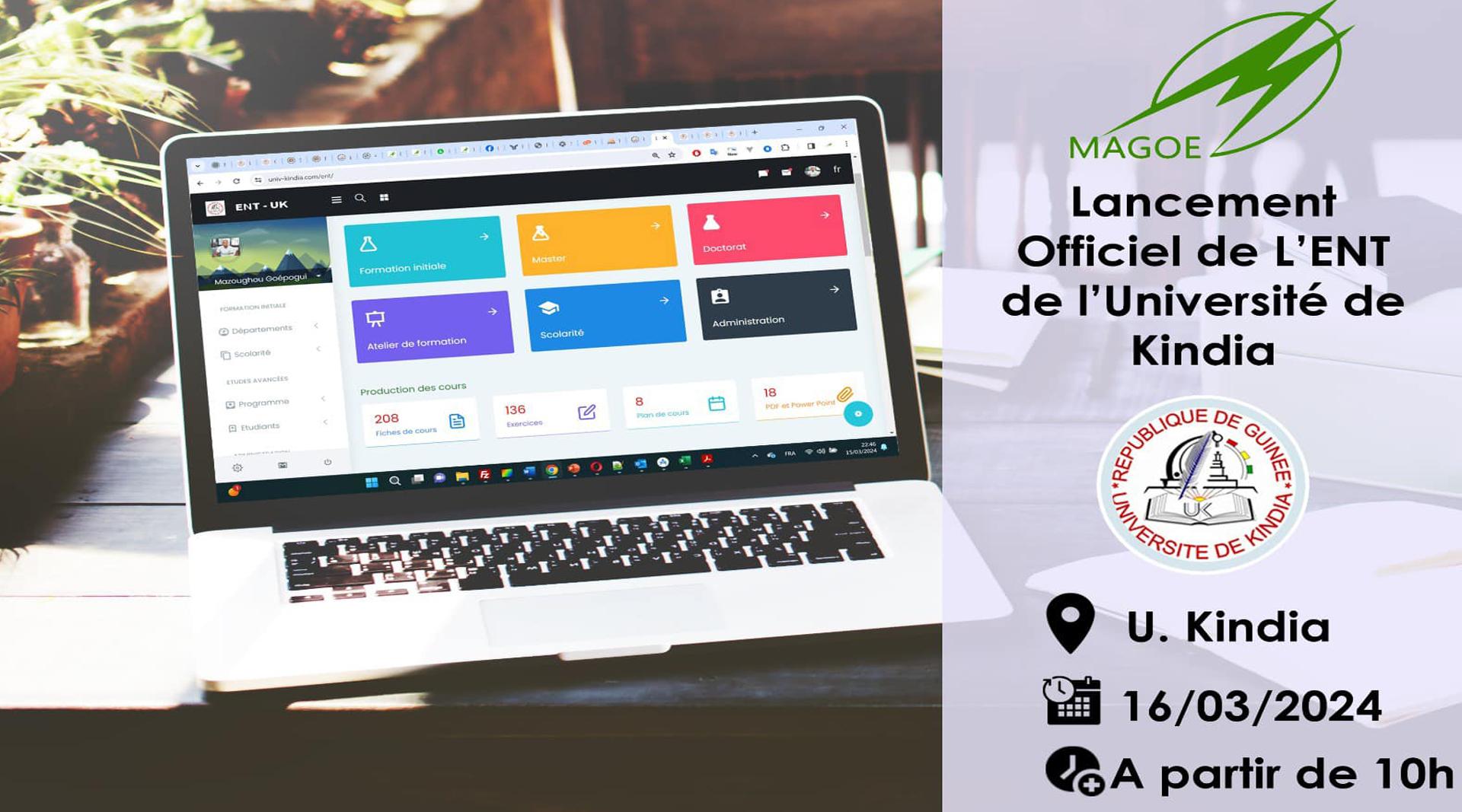 Lancement de l'ENT de l'Université de Kindia